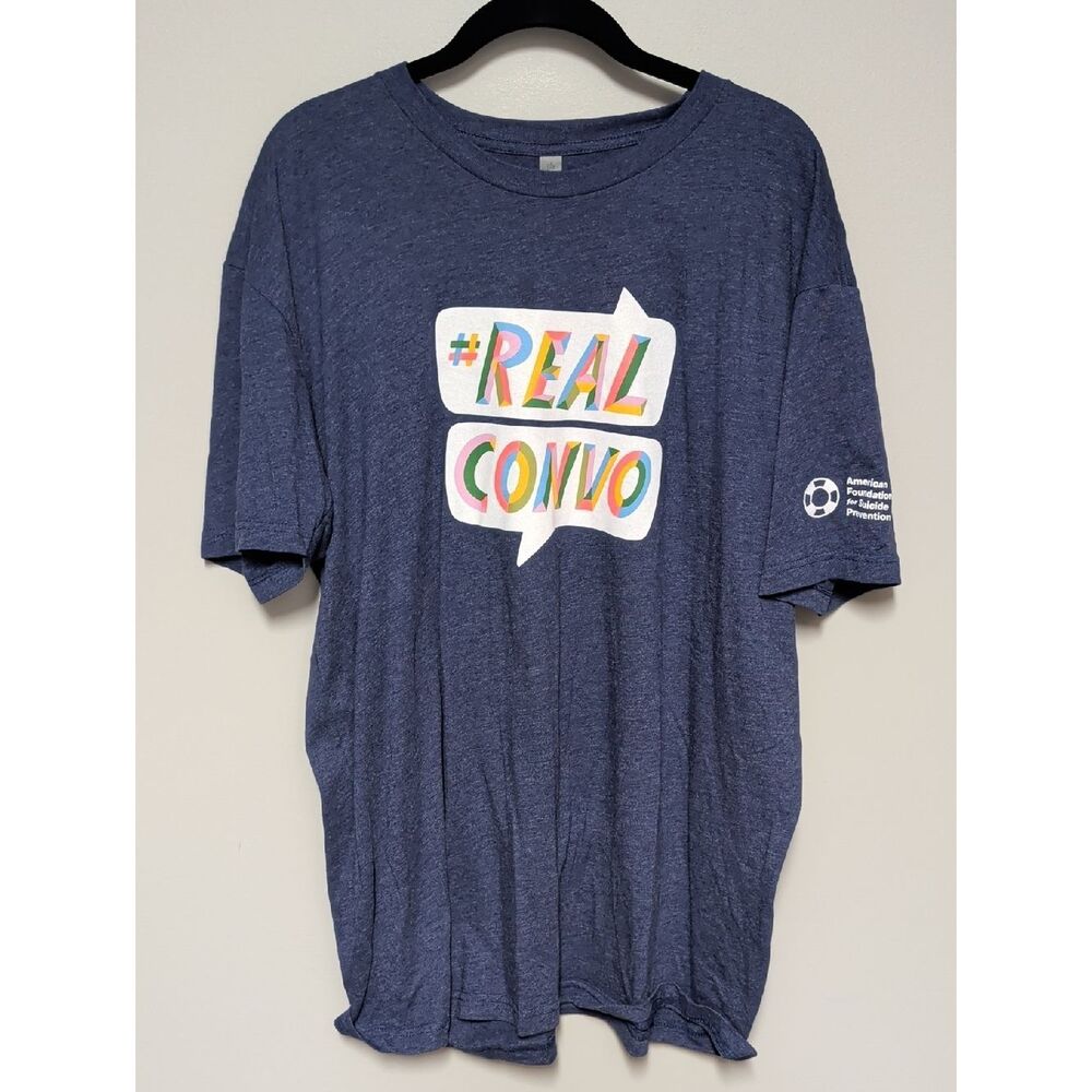 Next Level Apparel Purple Suicide Awareness"#REAL CONVO" Graphic Tee